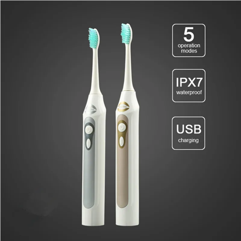 Sonic Electric Toothbrush waterproof USB charge Rechargeable tooth brush heads adult 5 modes Oral Hygiene Dental Care 100-240V
Sonic Electric Toothbrush waterproof USB charge Rechargeable tooth brush heads adult 5 modes Oral Hygiene Dental Care 100-240V