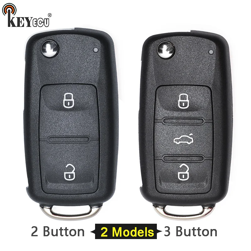 KEYECU для Volkswagen Passat Polo Seat Altea Ibiz Skoda Yeti 2 / 3 кнопочный раскладной чехол автомобильного