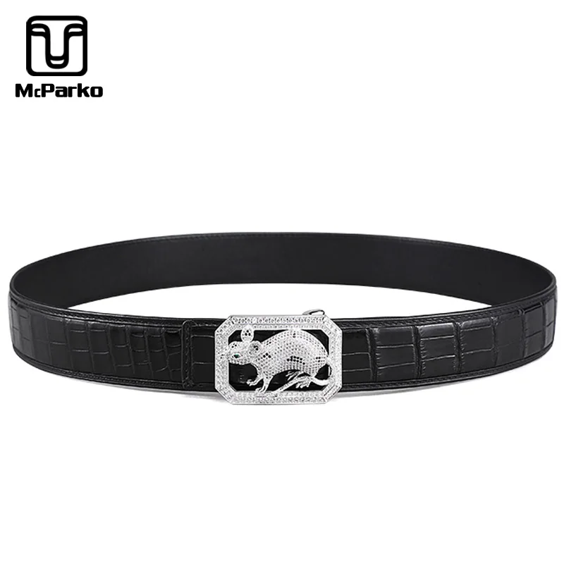 McParko Luxury Belt Men Genuine Crocodile Leather Belts Stainless Steel Buckle Chinese zodiac Mouse Waist Belt High end Design
McParko Luxury Belt Men Genuine Crocodile Leather Belts Stainless Steel Buckle Chinese zodiac Mouse Waist Belt High end Design
