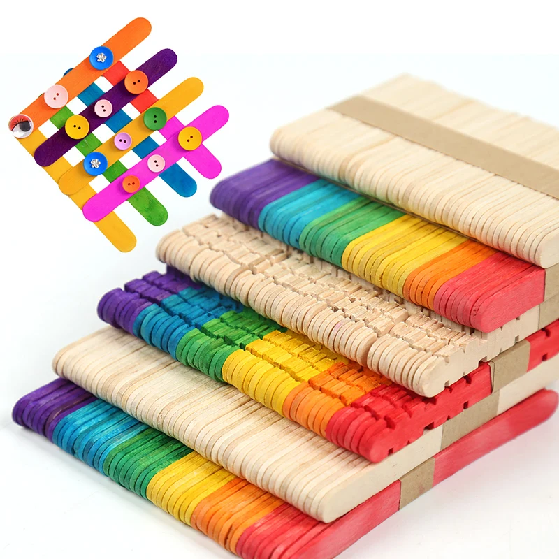 50pcs/lot Creative Wooden DIY Crafts Colorful ice cream Wood sticks Match Stick Children Handmade House Toys Food DIY Materials
50pcs/lot Creative Wooden DIY Crafts Colorful ice cream Wood sticks Match Stick Children Handmade House Toys Food DIY Materials