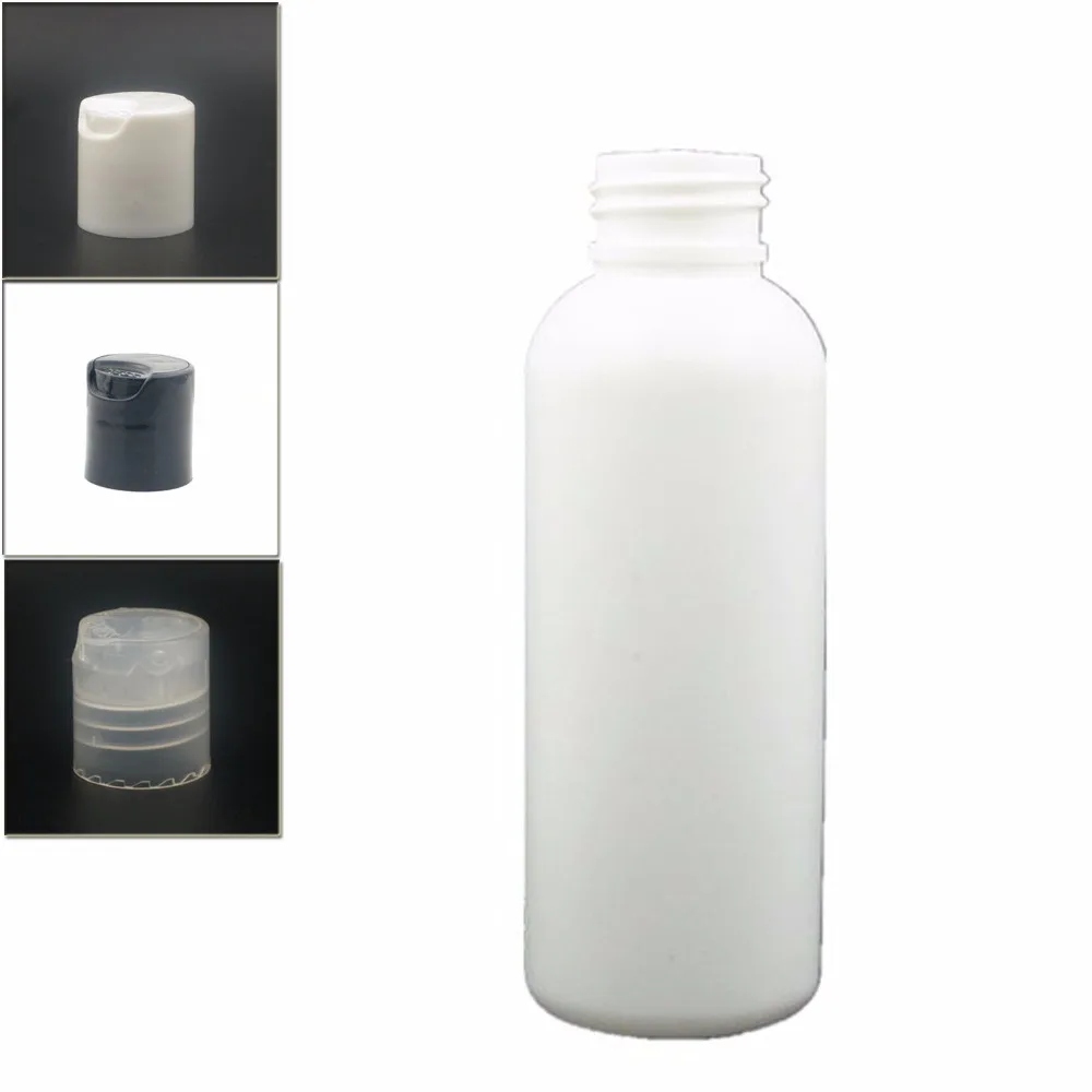 100ml empty Plastic Bottles, white PE bottle with black/transparent/white disc-top cap X 10
100ml empty Plastic Bottles, white PE bottle with black/transparent/white disc-top cap X 10