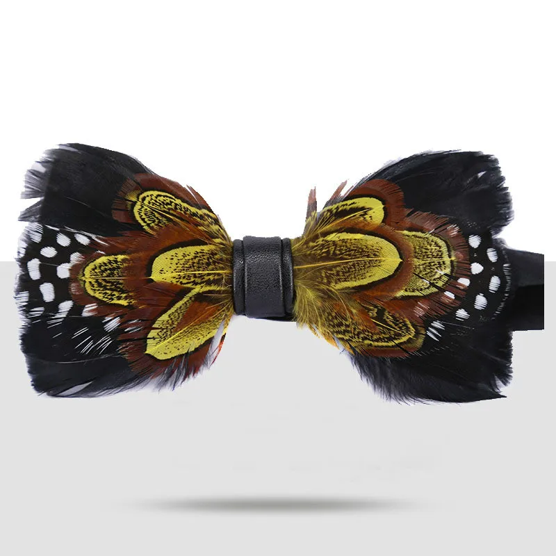 Man Bow Tie Natural Blue Black Feather Bird Hair Banquet Nightclub Wedding Bride Groom Bontie Male Wedding Party Neckties
Man Bow Tie Natural Blue Black Feather Bird Hair Banquet Nightclub Wedding Bride Groom Bontie Male Wedding Party Neckties