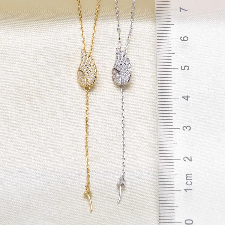 S925 Sterling Silver Wing Pendant Chain Jewelry Findings Women DIY Pearl Pendant Necklace Accessory Silver&Gold 3Pcs
S925 Sterling Silver Wing Pendant Chain Jewelry Findings Women DIY Pearl Pendant Necklace Accessory Silver&Gold 3Pcs
