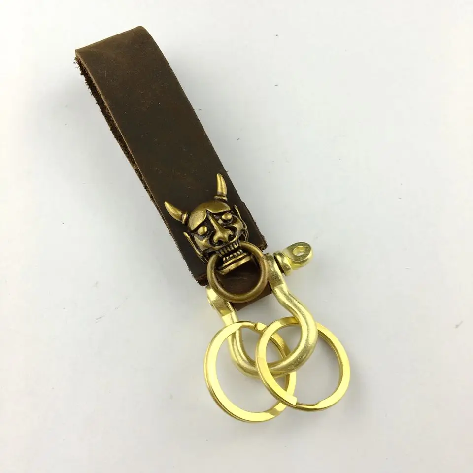 New 2017 Handmade Copper Genuine Leather Hannya Keychain Key Chain Holder Vintage Ring Men Novelty Gift Trinket Anime
New 2017 Handmade Copper Genuine Leather Hannya Keychain Key Chain Holder Vintage Ring Men Novelty Gift Trinket Anime