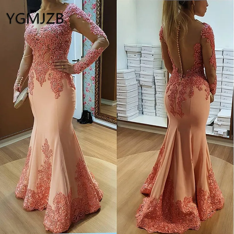Elegant Evening Dresses Long 2019 Mermaid Long Sleeves Beaded Appliques Lace Saudi Arabic Women Formal Prom Gown Party Dress
Elegant Evening Dresses Long 2019 Mermaid Long Sleeves Beaded Appliques Lace Saudi Arabic Women Formal Prom Gown Party Dress