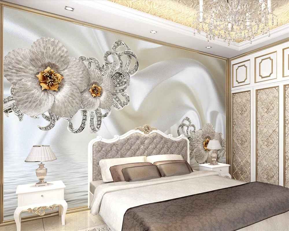 Beibehang Custom wallpaper luxury jewelry silk water pattern flowers 3D TV background wall home decoration murals 3d wallpaper
Beibehang Custom wallpaper luxury jewelry silk water pattern flowers 3D TV background wall home decoration murals 3d wallpaper