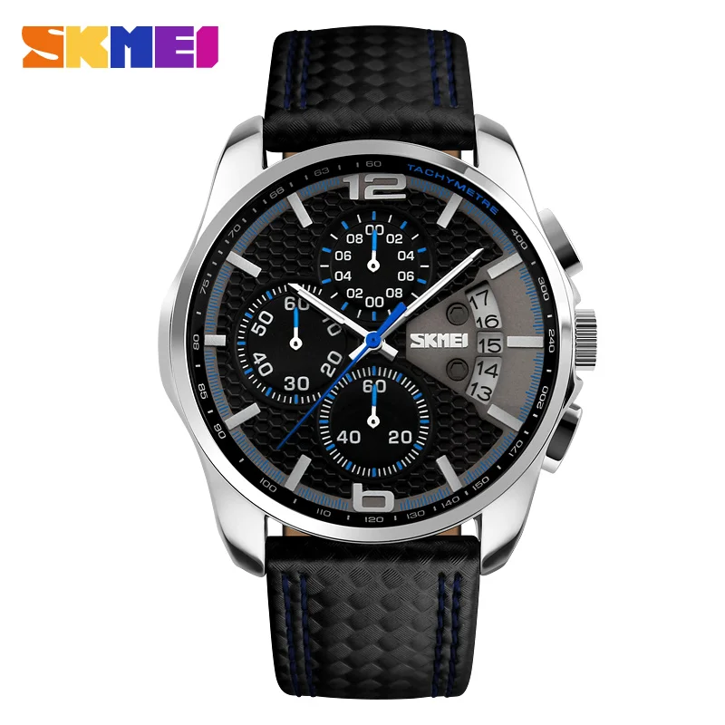 SKMEI Watch Men Chronograph Sport Watch Leather Strap Quartz Watch 3ATM Waterproof Date Men's Wristwatches Relogio Masculino
SKMEI Watch Men Chronograph Sport Watch Leather Strap Quartz Watch 3ATM Waterproof Date Men's Wristwatches Relogio Masculino