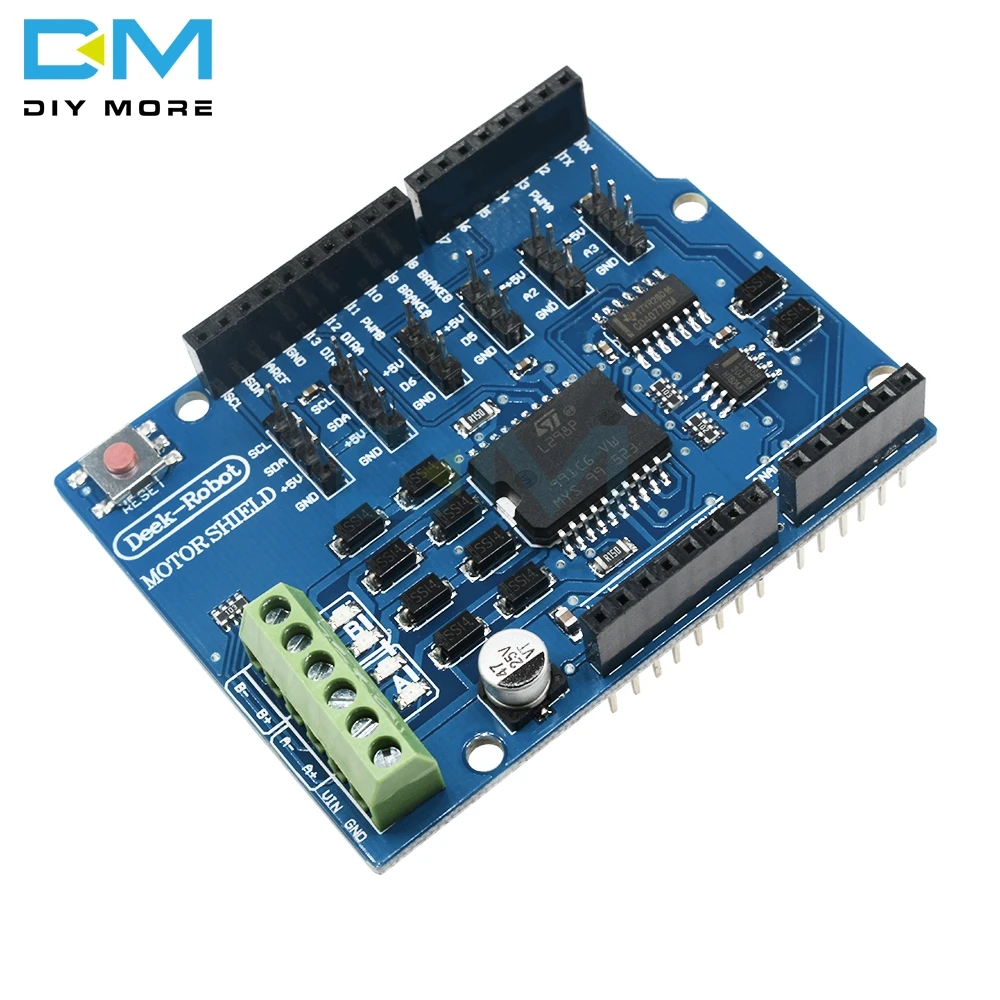 L298 L298P Shield R3 DC Motor Driver Shiled Board Module 2A Dual Full Bridge H-Bridge 2 Way 2CH For Arduino Relay 5V 12V
L298 L298P Shield R3 DC Motor Driver Shiled Board Module 2A Dual Full Bridge H-Bridge 2 Way 2CH For Arduino Relay 5V 12V
