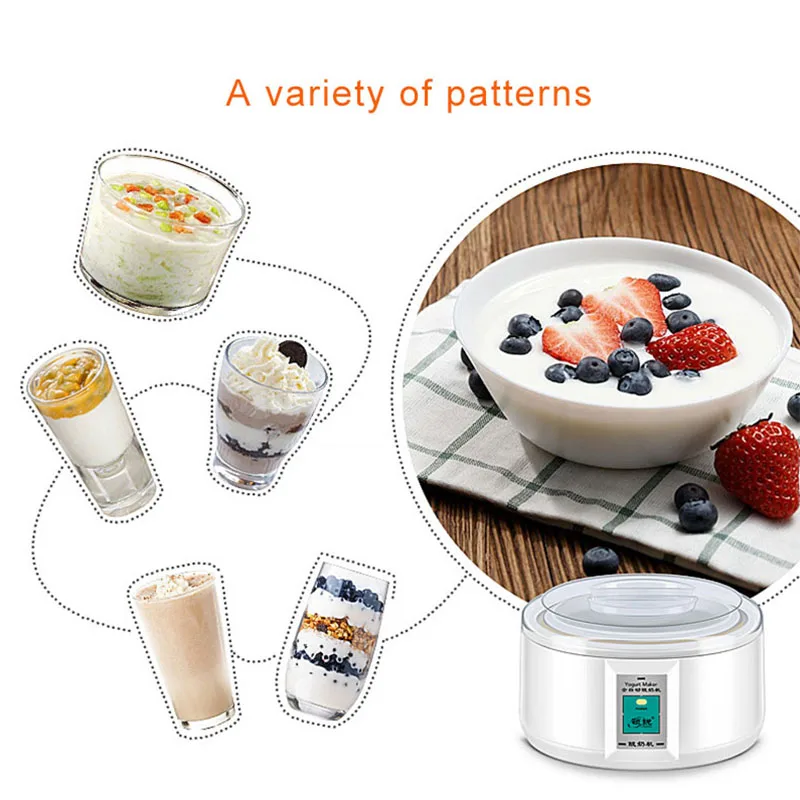 220V 1.5L Electric Automatic Yogurt Maker Machine Yoghurt DIY Tool Material Stainless Steel Plastic Container Kithchen Appliance
220V 1.5L Electric Automatic Yogurt Maker Machine Yoghurt DIY Tool Material Stainless Steel Plastic Container Kithchen Appliance