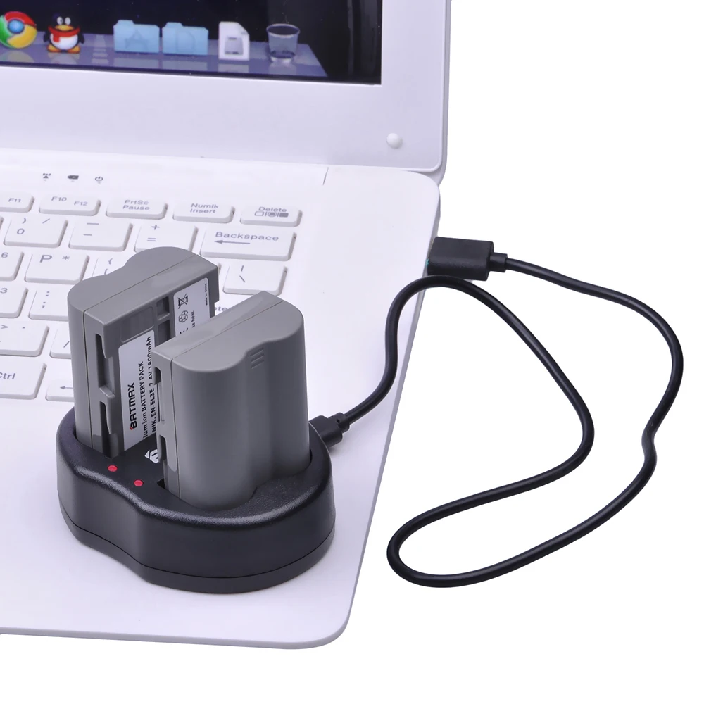 Аккумуляторная батарея Batmax 1800 мАч EN-EL3E EN-EL3 + двойное зарядное устройство USB для