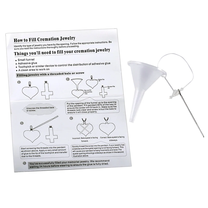 DSC001 Cremation jewelry Accessories,Hot Wholesale Filling Kit Cremation Jewelry Ashes With Specification
DSC001 Cremation jewelry Accessories,Hot Wholesale Filling Kit Cremation Jewelry Ashes With Specification