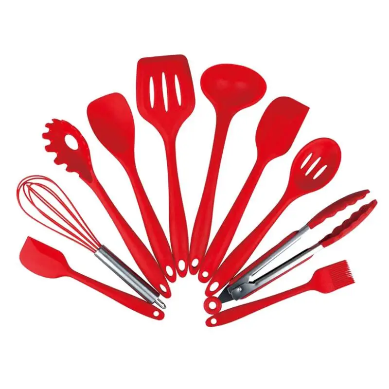 10 Pieces Silicone High Temperature Resistance Non-stick Silicone Turners Tongs Spoon Set Healthy Cooking Tools Set
10 Pieces Silicone High Temperature Resistance Non-stick Silicone Turners Tongs Spoon Set Healthy Cooking Tools Set