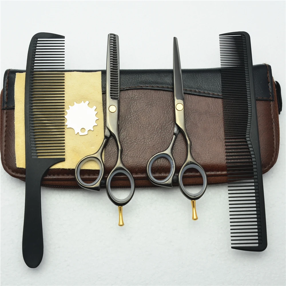 1014C 5.5'' 4Pcs Set Customized Logo Professional Black 440C Hairdressing Scissors Cutting Scissor Thinning Shears Hair Scissors
1014C 5.5'' 4Pcs Set Customized Logo Professional Black 440C Hairdressing Scissors Cutting Scissor Thinning Shears Hair Scissors