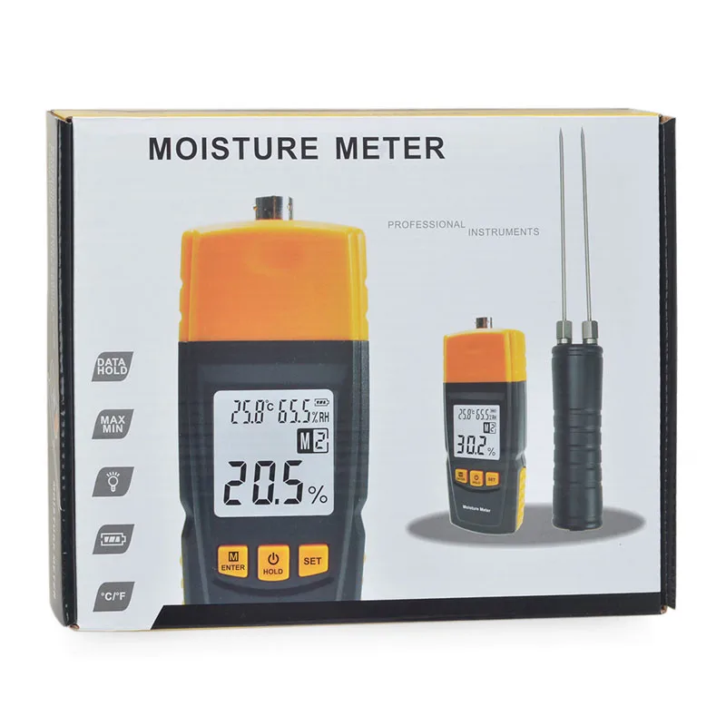 RZ620 Handle Probe Tester Moisture Meter Digital LCD Wood Moisture 2~70% Humidity Tester Timber Damp Detector
RZ620 Handle Probe Tester Moisture Meter Digital LCD Wood Moisture 2~70% Humidity Tester Timber Damp Detector