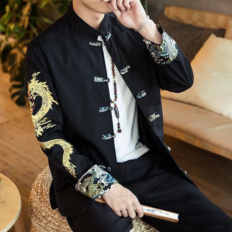 Chinese Style Dragon Embroidery Jacket Men Fashions Hip Hop Streetwear Bomber Jacket Men Coat Men Jacket Coat 5XL 2019
Chinese Style Dragon Embroidery Jacket Men Fashions Hip Hop Streetwear Bomber Jacket Men Coat Men Jacket Coat 5XL 2019