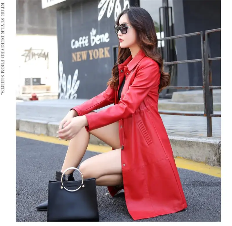 spring and autumn new women's long section Slim Korean women's imitation leather windbreaker Slim jacket tide wild ladies
spring and autumn new women's long section Slim Korean women's imitation leather windbreaker Slim jacket tide wild ladies