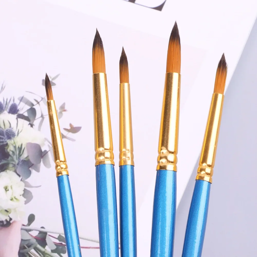 5pcs Watercolor Gouache Paint Brushes Round Pointed Tip Nylon Hair Painting Brush Set Art Supplies C26
5pcs Watercolor Gouache Paint Brushes Round Pointed Tip Nylon Hair Painting Brush Set Art Supplies C26