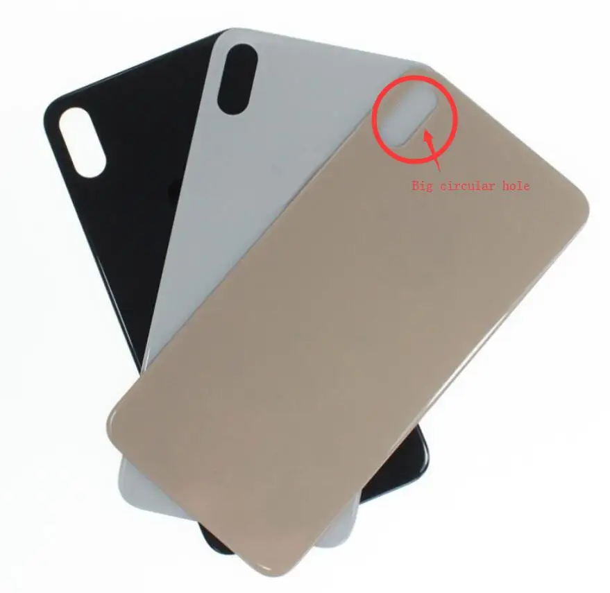 Для iPhone XS/XS MAX ЖК-задняя крышка из стекла с большим отверстием для камеры (не нужно