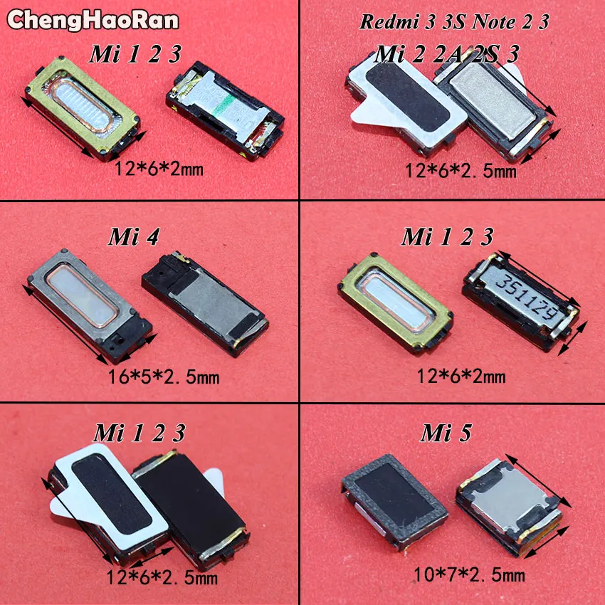 ChengHaoRan 2PCS Earpiece Ear speaker For Xiaomi Mi 1 2 3 4 5 Mi1 Mi2 Mi3 Mi4 Mi5 For Redmi 3 3s Redmi Note 2 /Redmi Note 3
ChengHaoRan 2PCS Earpiece Ear speaker For Xiaomi Mi 1 2 3 4 5 Mi1 Mi2 Mi3 Mi4 Mi5 For Redmi 3 3s Redmi Note 2 /Redmi Note 3