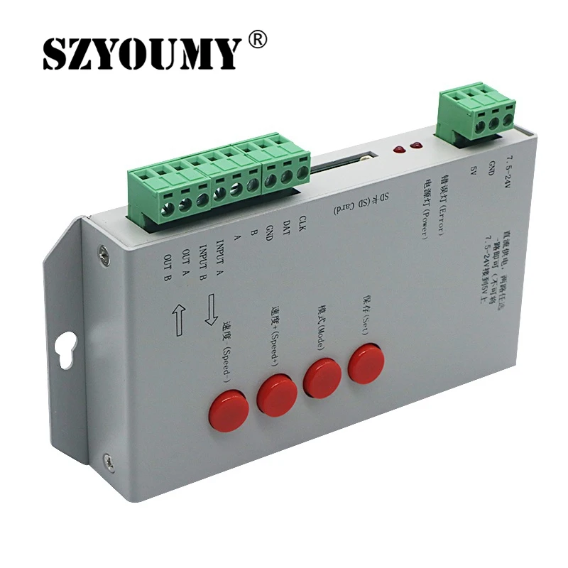 SZYOUMY LED T1000S 256 SD Card Pixels Controller DC5~24V For WS2801 WS2811 WS2812B LPD6803 LED 2048 strip light lamp 3 Version
SZYOUMY LED T1000S 256 SD Card Pixels Controller DC5~24V For WS2801 WS2811 WS2812B LPD6803 LED 2048 strip light lamp 3 Version