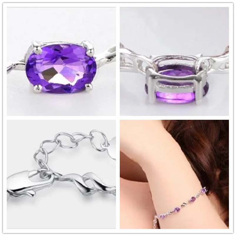 TJP Charm Purple Crystal Bracelets For Women Wedding Engagement Party Accessories Fahion Girl 925 Silver Anklets Lady Bijou
TJP Charm Purple Crystal Bracelets For Women Wedding Engagement Party Accessories Fahion Girl 925 Silver Anklets Lady Bijou