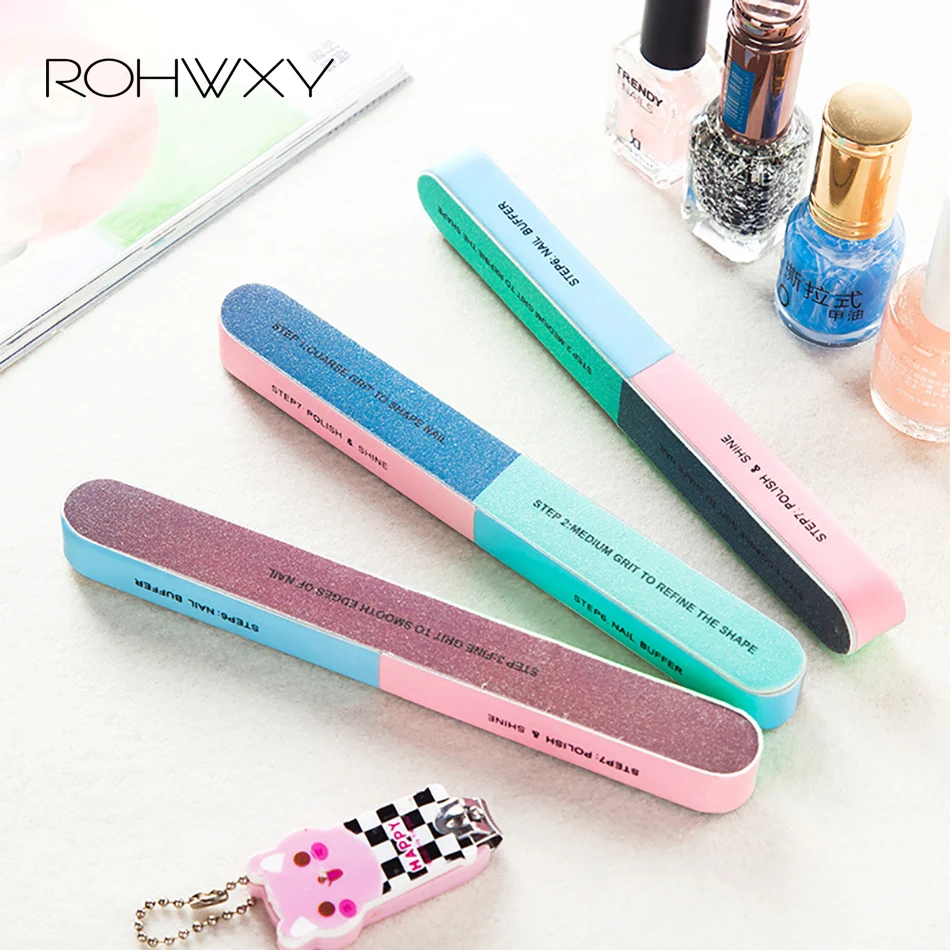 Профессиональная пилка для ногтей ROHWXY с креативным принтом шлифовальная