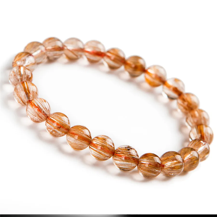 8mm Elegant Natural Copper Hair Rutilated Quartz Crystal Round Beads Stretch Bracelets
8mm Elegant Natural Copper Hair Rutilated Quartz Crystal Round Beads Stretch Bracelets