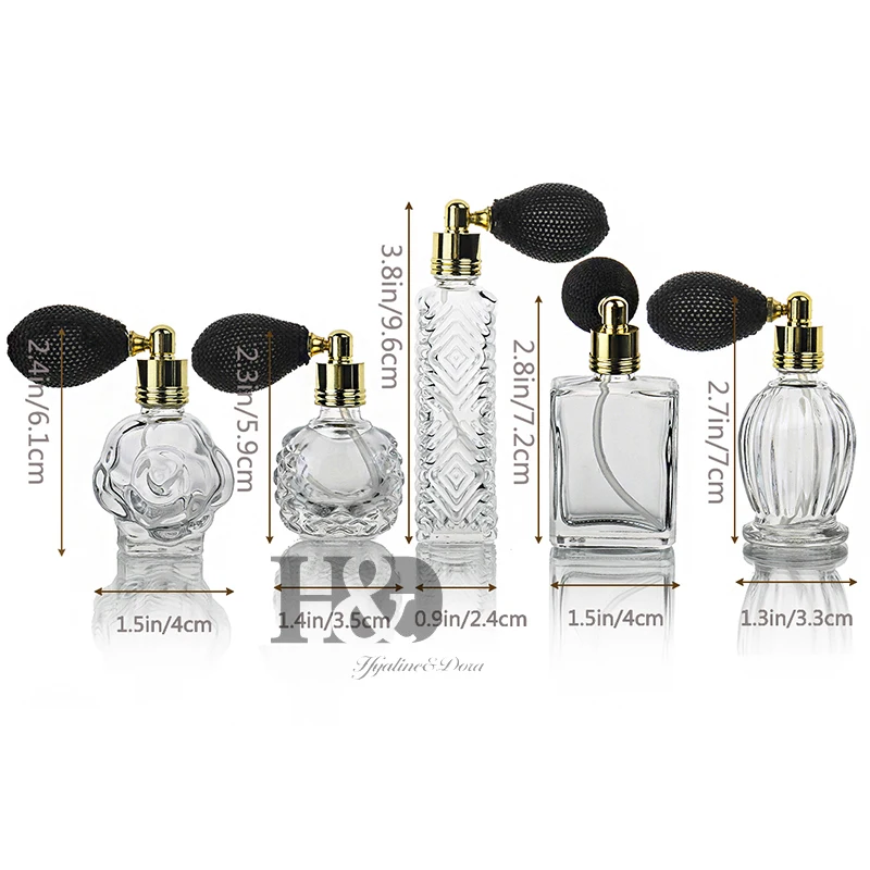 H&D 5pcs Vintage Refillable Clear Perfume Bottles Glass Empty Spray Bottle Air Freshener Atomizer Ball Cosmetic Containers
H&D 5pcs Vintage Refillable Clear Perfume Bottles Glass Empty Spray Bottle Air Freshener Atomizer Ball Cosmetic Containers