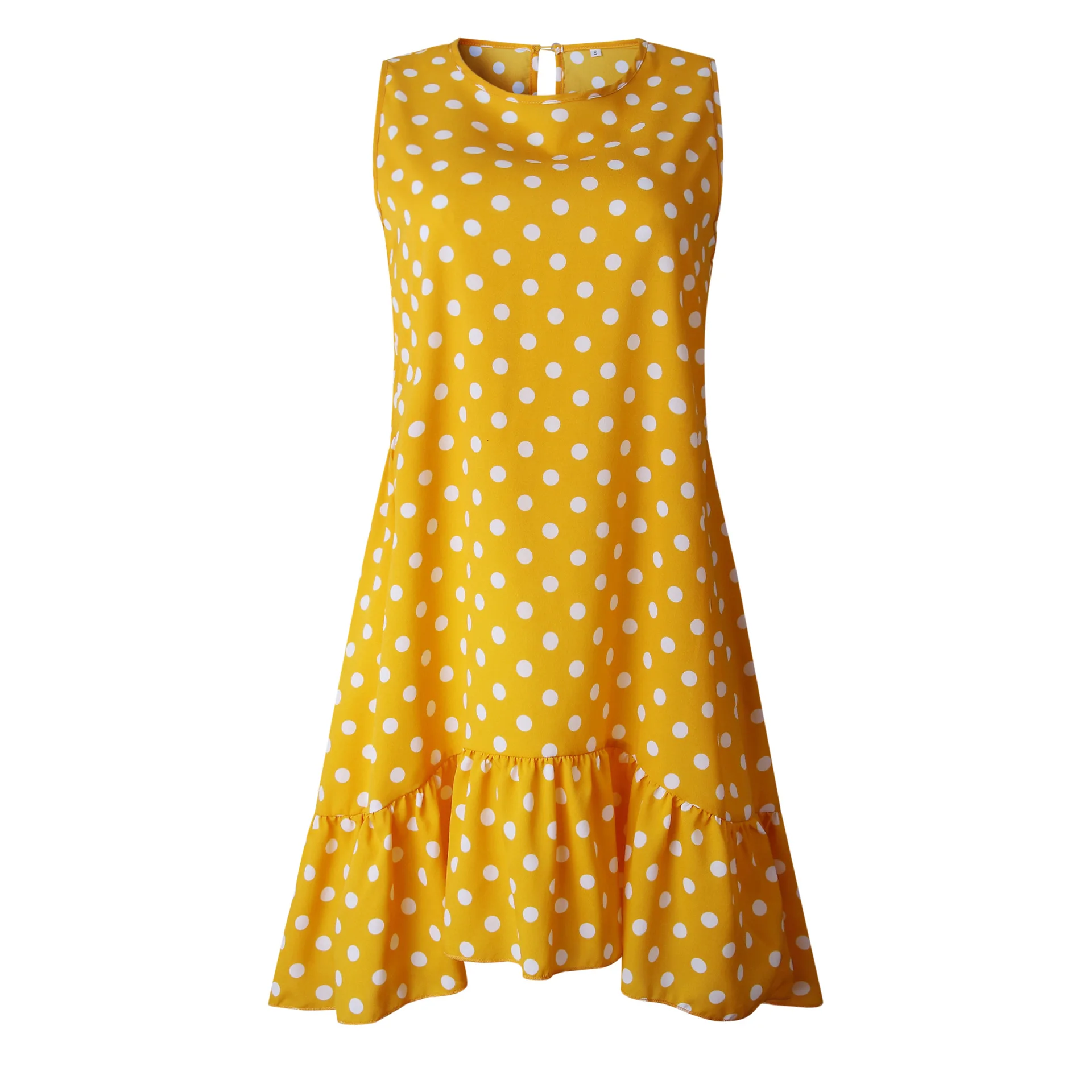 LOSSKY Dot Print Ruffles Mini Casual O Neck Sleeveless Women Summer Beach Basic Dresses Plus Size Loose Dress For Women 2019 New
LOSSKY Dot Print Ruffles Mini Casual O Neck Sleeveless Women Summer Beach Basic Dresses Plus Size Loose Dress For Women 2019 New