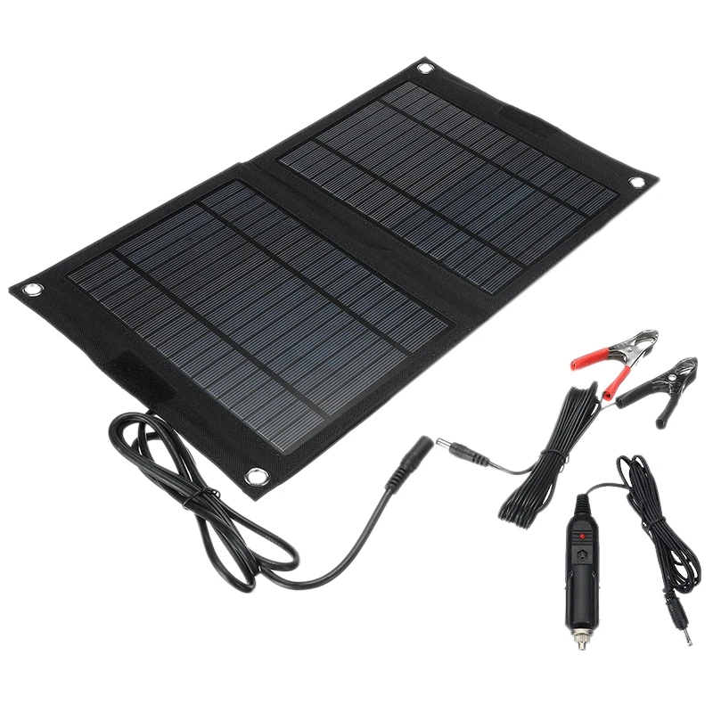 New Portable 25W Dual Usb Solar Panel Mobile Sun-Power Battery Power Car Charger Dc12V/5V | Электроника