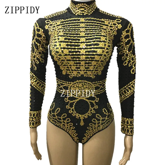 Shining Gold Black Crystals Bodysuit Nigthclub Performance Outfit Party Celebrate Glisten Rhinestones Costume Stage Leotard Wear
Shining Gold Black Crystals Bodysuit Nigthclub Performance Outfit Party Celebrate Glisten Rhinestones Costume Stage Leotard Wear
