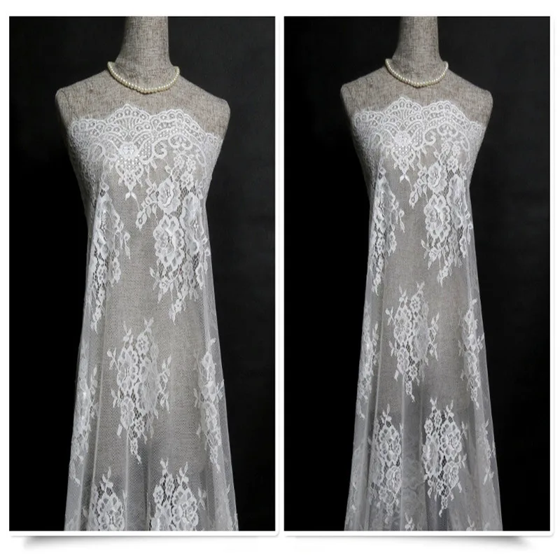 3Meters/lot Eyelash Lace Fabric width 150cm DIY Decorative High Quality Soft Off Nylon Eyelash Lace Trim Wedding Dress Fabric
3Meters/lot Eyelash Lace Fabric width 150cm DIY Decorative High Quality Soft Off Nylon Eyelash Lace Trim Wedding Dress Fabric