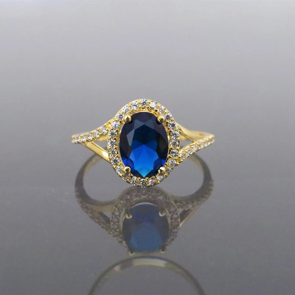 Помолвочное кольцо с голубым сапфиром карат 7*5 мм|ring ring|ring engagementring with white stones |