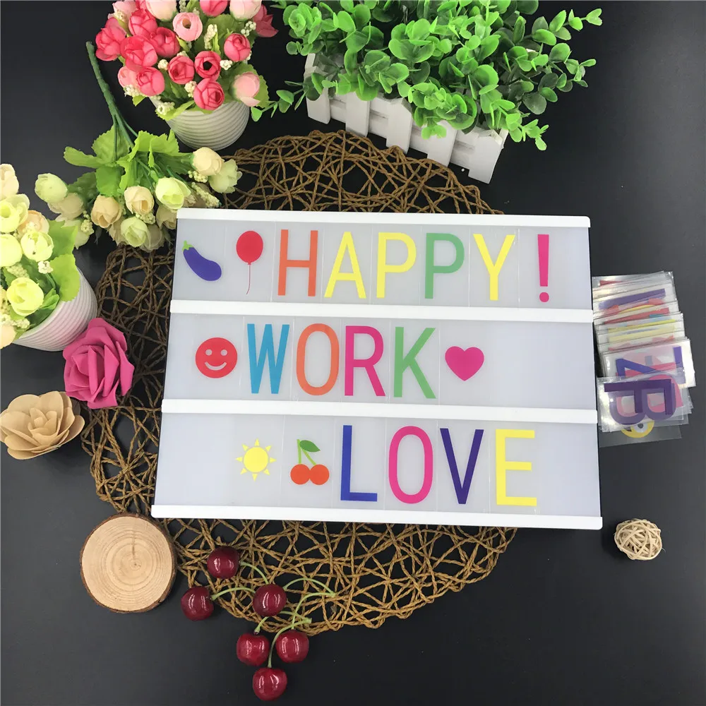 A4 LED Lightbox 90/170/175Letter symbol Wedding Party Cinema Sign DIY Messages photography studio Easter Battery and USB powered
A4 LED Lightbox 90/170/175Letter symbol Wedding Party Cinema Sign DIY Messages photography studio Easter Battery and USB powered