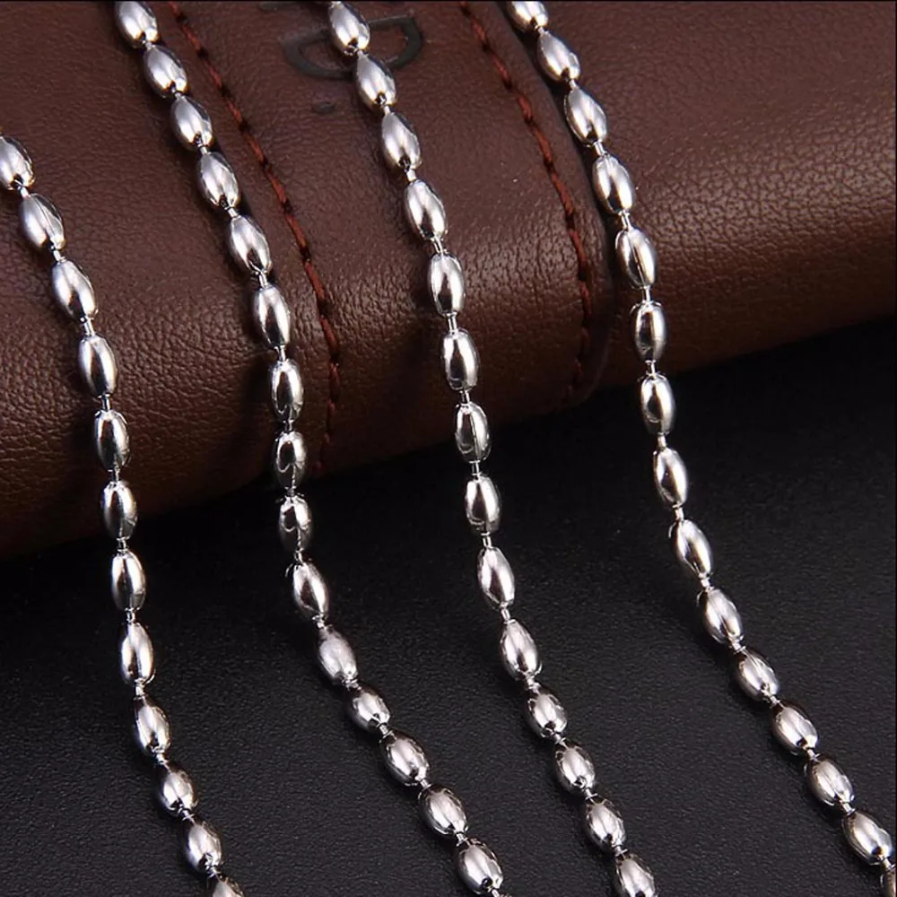 Silver Color Stainless Steel Rice Beads Chain Necklace Custom Hip Hop Necklaces For Women/Men Jewelry Gift10/20/50/100 Meter
Silver Color Stainless Steel Rice Beads Chain Necklace Custom Hip Hop Necklaces For Women/Men Jewelry Gift10/20/50/100 Meter