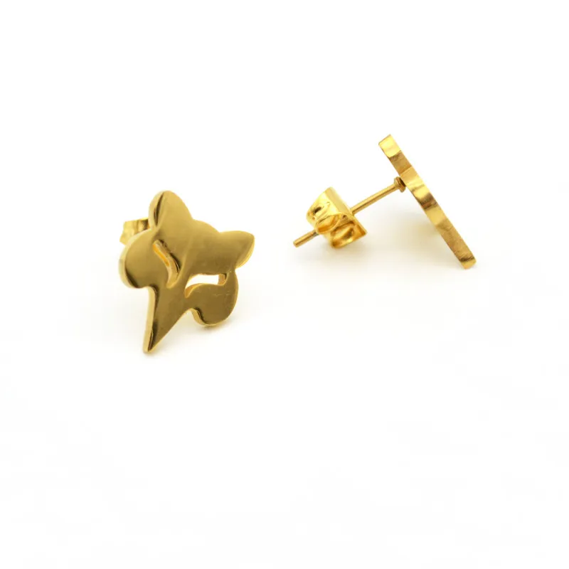HENGKE Gold Ear Stud Fox Earrings Pin Fashion Classic Animal Stud Cute Popular Earring Brand New Women 316L Stainless Steel
HENGKE Gold Ear Stud Fox Earrings Pin Fashion Classic Animal Stud Cute Popular Earring Brand New Women 316L Stainless Steel