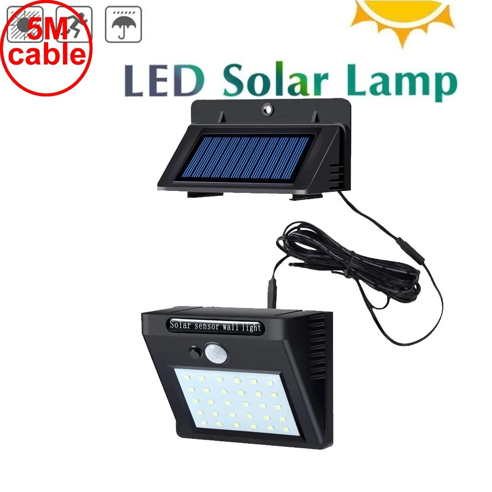 30 leds solar light split mounting pIR motion sensor led indoor outdoor lamp waterproof ip65 for street garden patio home camps | Лампы и