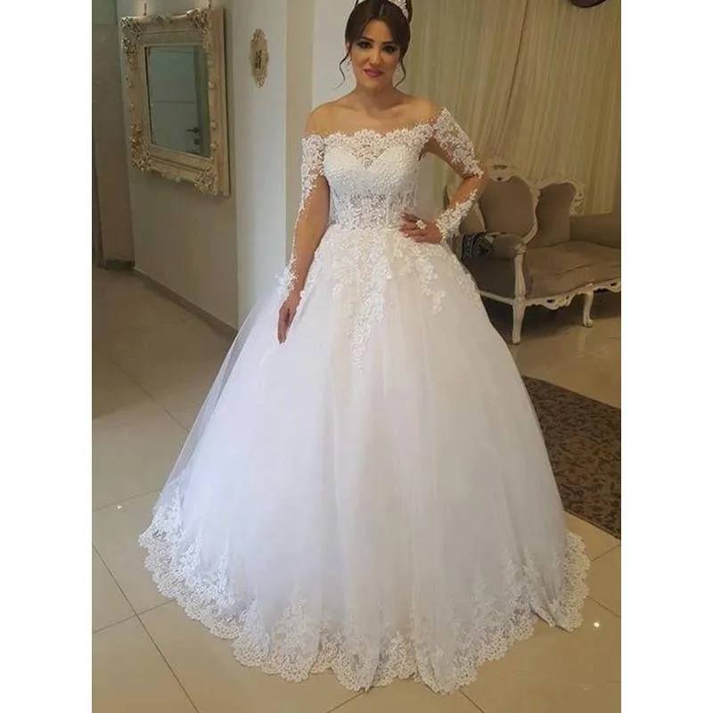 Off The Shoulder a-line Wedding Dresses 2021 New Long Sleeve Beading Lace Applique Illusion Formal Wedding Gowns Bridal Dress
Off The Shoulder a-line Wedding Dresses 2021 New Long Sleeve Beading Lace Applique Illusion Formal Wedding Gowns Bridal Dress