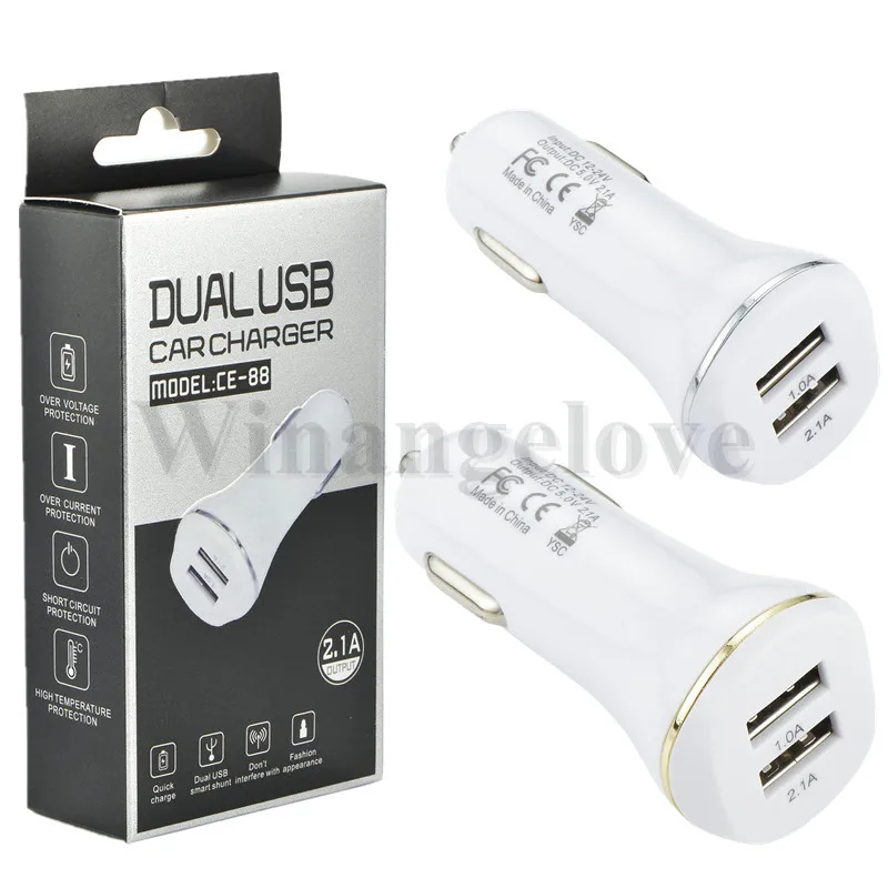 Winangelove 2.1A car charger dual usb ports Power adapter charger for samsung for iphone 7 8 x smart phone with retail package
Winangelove 2.1A car charger dual usb ports Power adapter charger for samsung for iphone 7 8 x smart phone with retail package