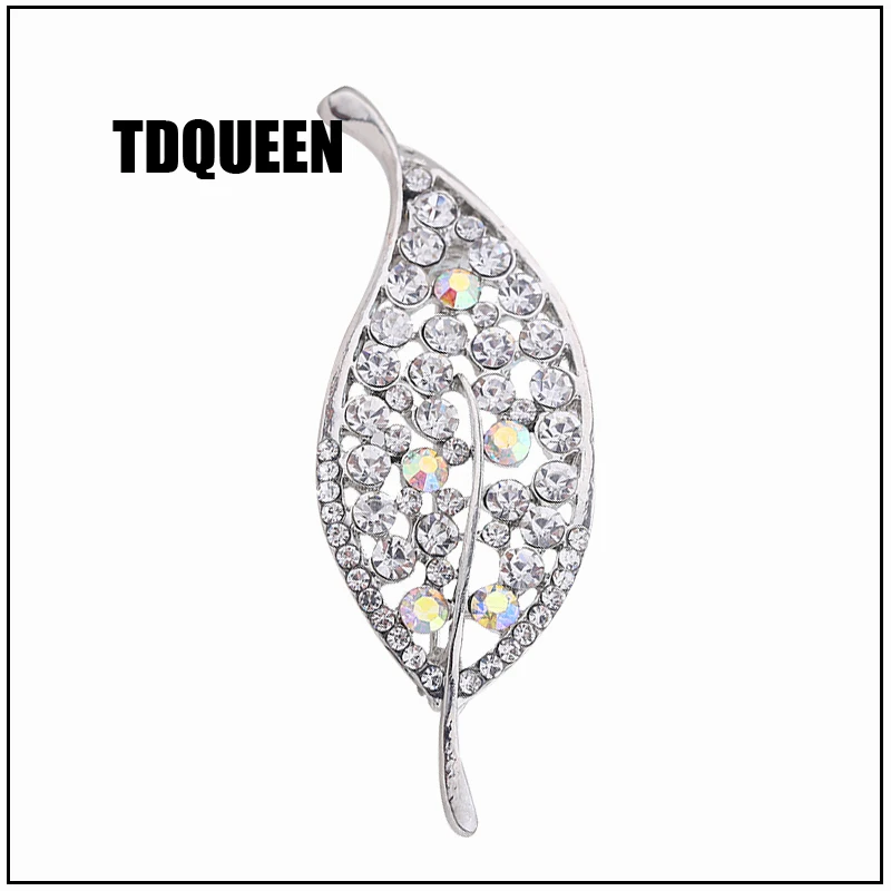 TDQUEEN Leaf Броши полые с горным хрусталем шпильки металлические хиджаб ювелирные
