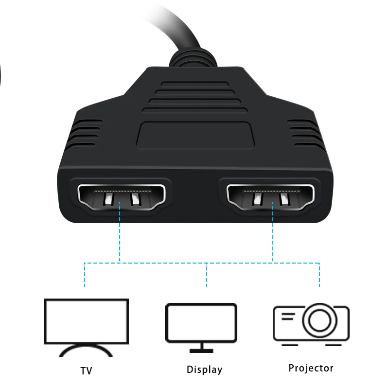 Tonbux 1080P Переходник Hdmi разветвитель 1 в 2 Выход Мужской к женской видео кабель