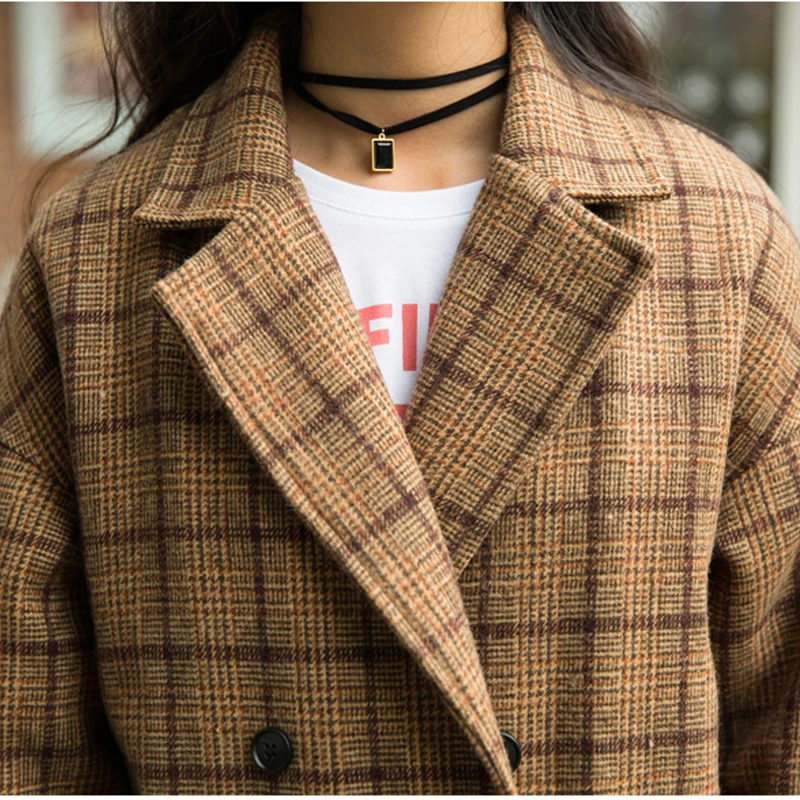 New Women's Wool Coat Autumn Winter 2018 Fashion Classic Plaid Patchwork Woolen Jacket Slim Thicken Long Outerwear Female
New Women's Wool Coat Autumn Winter 2018 Fashion Classic Plaid Patchwork Woolen Jacket Slim Thicken Long Outerwear Female