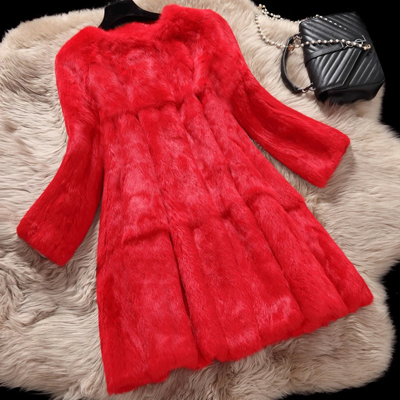 Natural rabbit fur coats women autumn winter pocket slim medium long full pelt real fur coat outerwear women's jacket plus size
Natural rabbit fur coats women autumn winter pocket slim medium long full pelt real fur coat outerwear women's jacket plus size