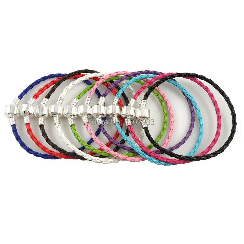 Wholesale 10pcs /Lot Silver Color Clasp Braid Leather Charm Bracelets Fit European Beads Choose Sizes #PP11
Wholesale 10pcs /Lot Silver Color Clasp Braid Leather Charm Bracelets Fit European Beads Choose Sizes #PP11