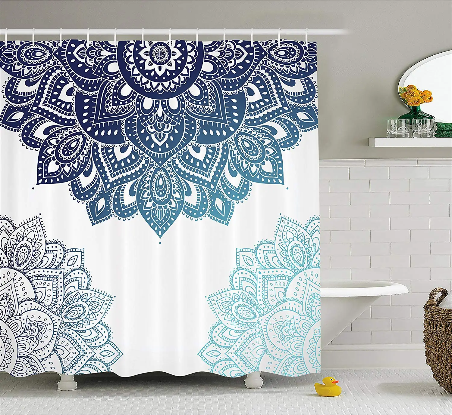 Henna Shower Curtain South Asian Mandala Design Vibrant Color Ornamental Ethnic Illustration Fabric Bathroom Decor Set Hooks
Henna Shower Curtain South Asian Mandala Design Vibrant Color Ornamental Ethnic Illustration Fabric Bathroom Decor Set Hooks