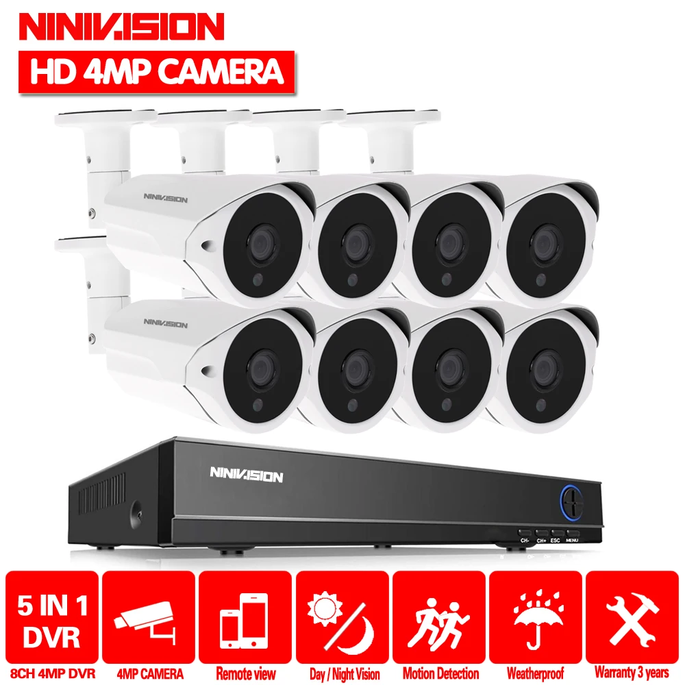 Домашняя 8 канальная AHD 4MP DVR NVR Камера безопасности системы 2560*1440P HD 4.0MP открытый