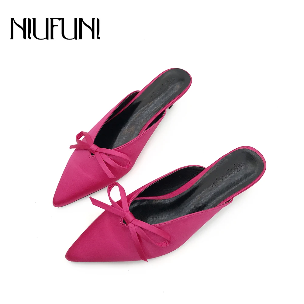 NIUFUNI Women Casual Suede Heel Cute Bowknot Slip On Slippers Female Sexy Pointed Toe Summer Slippers 3 Colors
NIUFUNI Women Casual Suede Heel Cute Bowknot Slip On Slippers Female Sexy Pointed Toe Summer Slippers 3 Colors