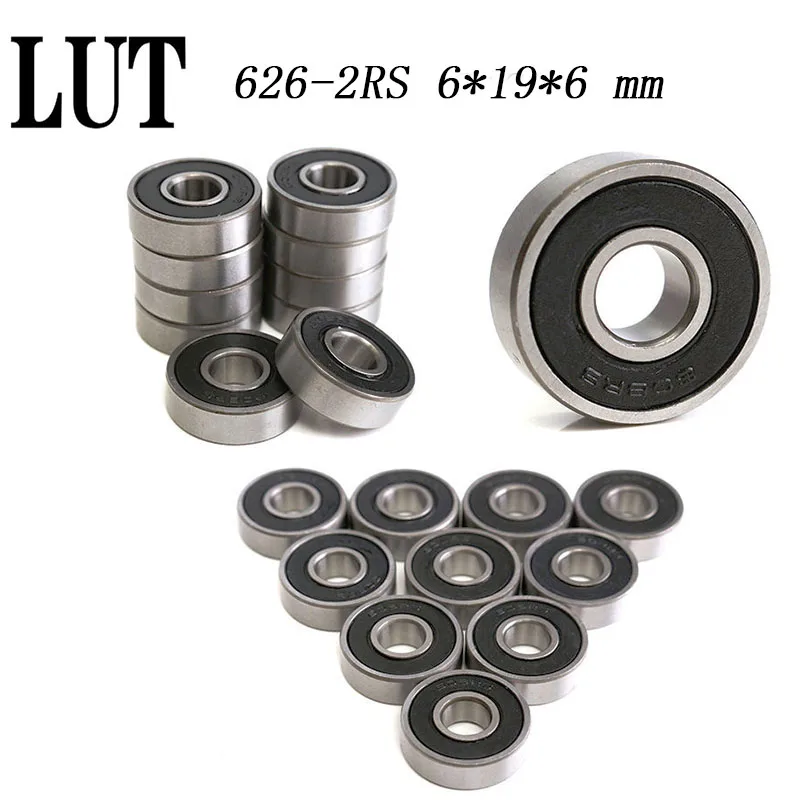 50 шт. детали 626 2RS 626RS 626-2RS RS 626-2RSH двойное резиновое уплотнение шарикоподшипник с
