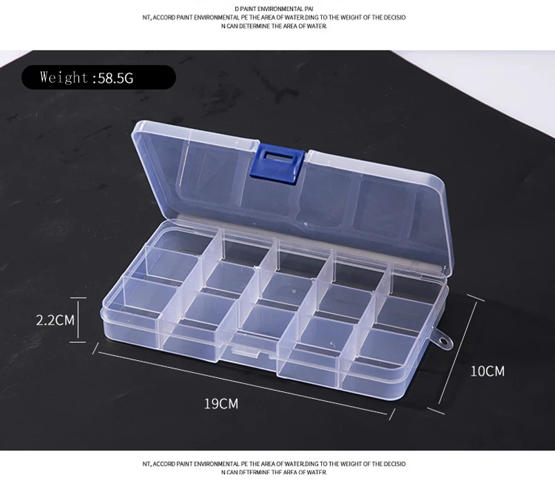 Пластиковый прозрачный ящик для рыболовной дорожки с 10 отделениями 1 шт. | Спорт и