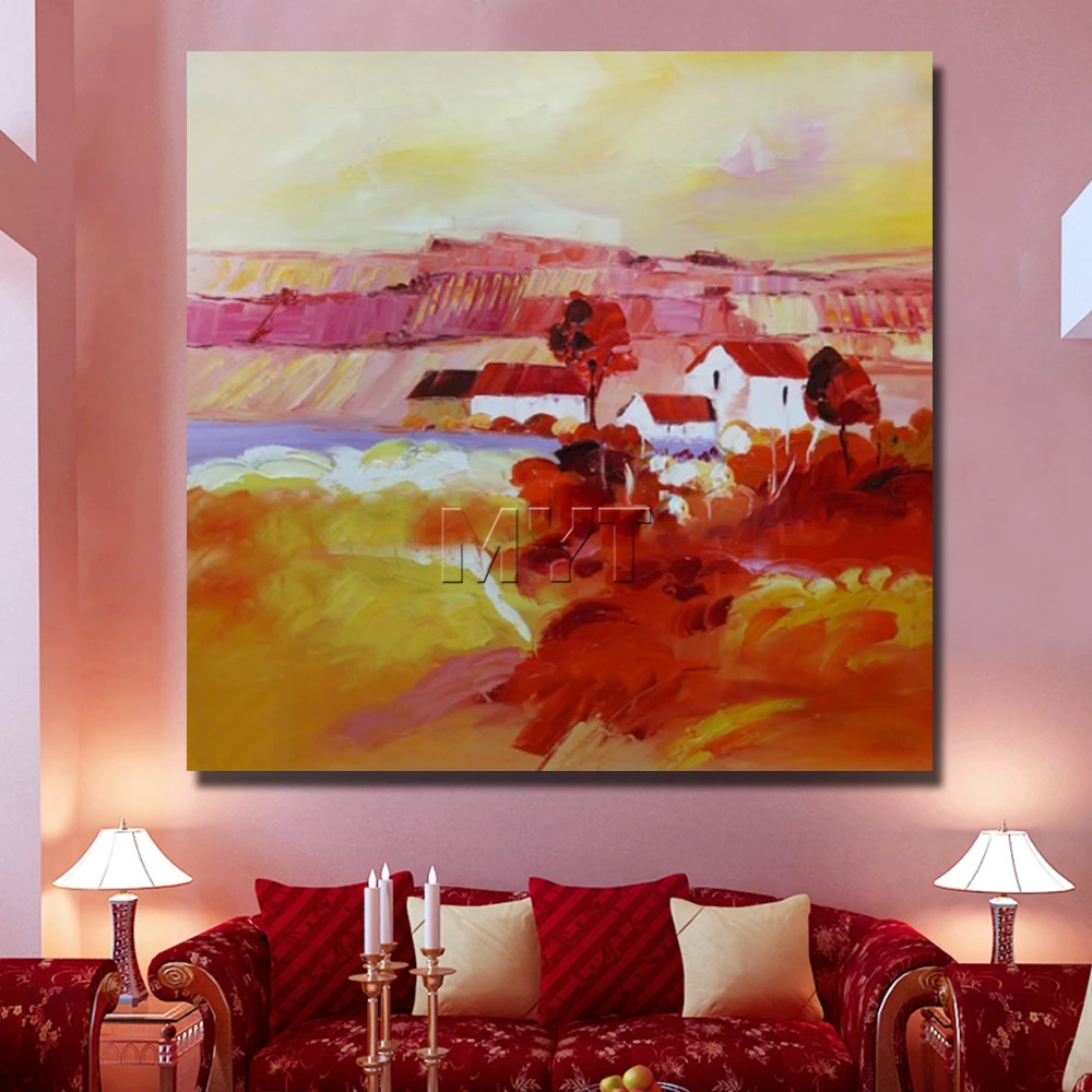 New Design Landscape Painting on Canvas Wall Pictures for Living Room Decor Hand Painted Cheap Modern Oil Big Size | Дом и сад